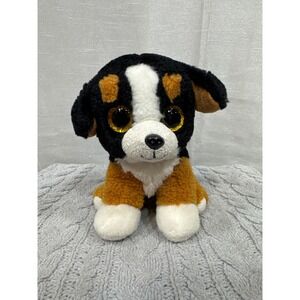Ty Beanie Boos Roscoe Bernese Mountain Dog Plush Black White Brown Gold Eyes 6in